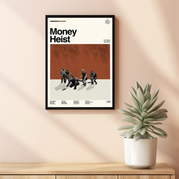 Vintage style Money Heist movie poster design