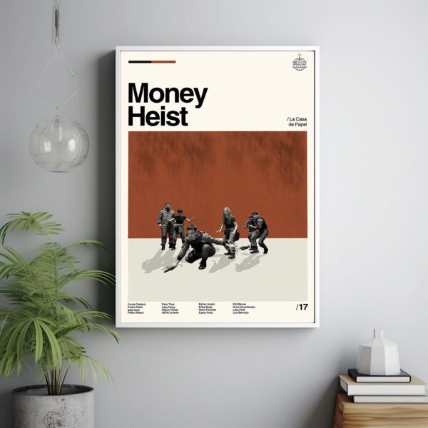 Vintage style Money Heist movie poster design