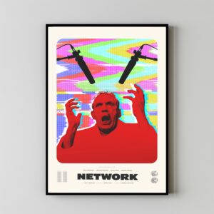 Network movie poster by Sidney Lumet, retro design