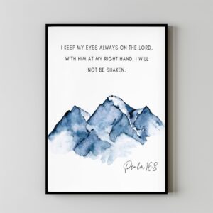 Psalm 168 inspirational movie poster with mountain