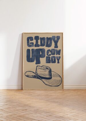 Retro cowboy movie poster for vintage western decor