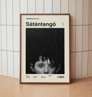 Vintage minimalist Satantango movie poster by Béla Tarr