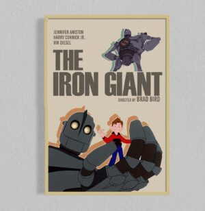 Mid century poster for The Iron Giant movie