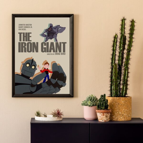 Mid century poster for The Iron Giant movie
