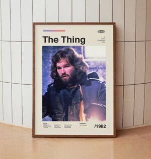 Vintage minimalist movie poster of The Thing 1982