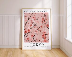 Cherry blossom movie poster inspired by Tokyo Flower Market