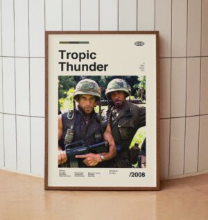 Vintage minimalist Tropic Thunder movie poster