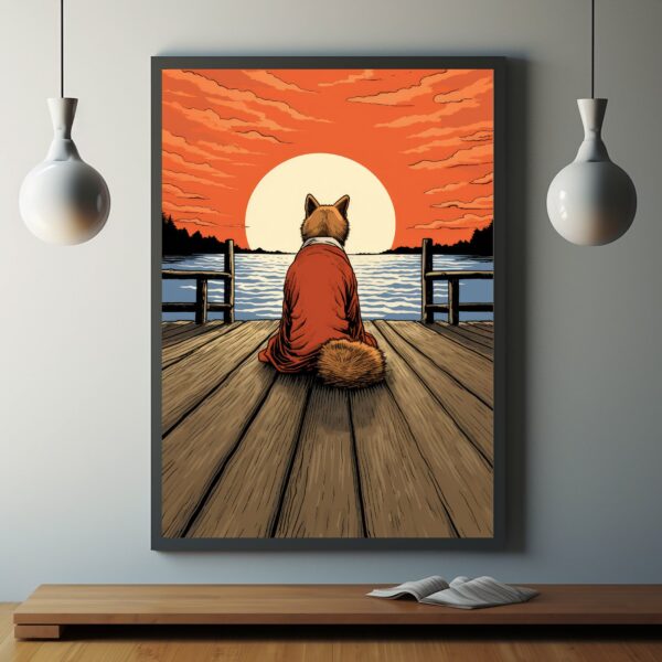 Doge meme movie poster in Japanese Ukiyo-e style