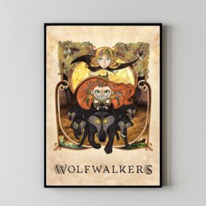 Wolfwalkers movie poster featuring enchanting animation style