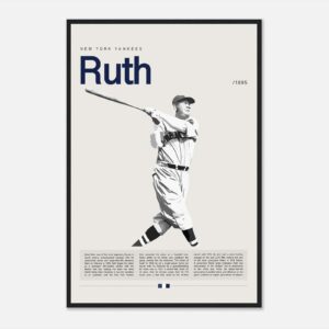 Babe Ruth baseball poster in vintage style for sports fans