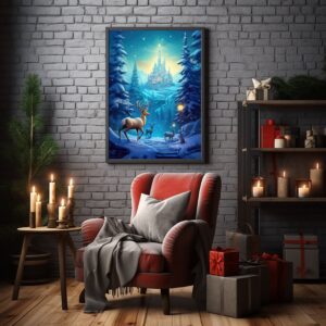 Reindeer in Magical Forest movie poster art