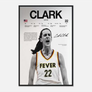 Caitlin Clark basketball poster, vibrant wall art print