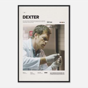 Vintage Dexter TV series poster art, ready to hang.