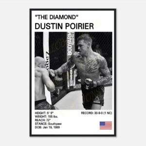 Dustin Poirier MMA Poster, sports wall art of The Diamond