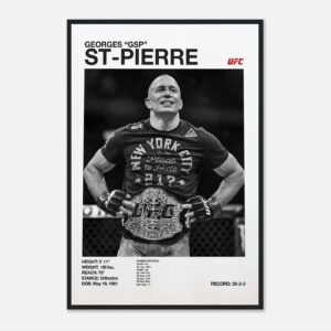 Georges St Pierre MMA poster, full-size sports wall art
