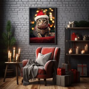 Happy Tabby Cat Vintage Movie Poster