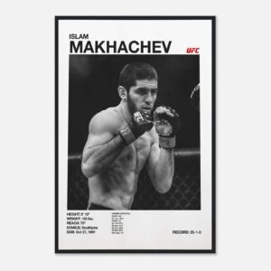 Islam Makhachev MMA poster, full-size sports wall art.