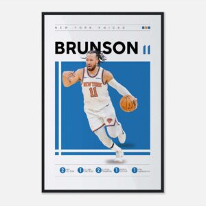 Jalen Brunson basketball poster wall art design