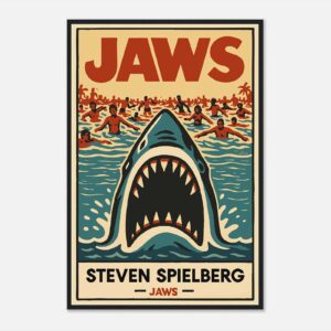 Vintage Jaws movie poster wall art