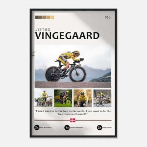 Full-size poster of cyclist Jonas Vingegaard in action