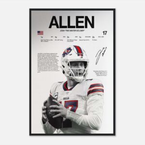 Josh Allen football poster wall art ready to hang