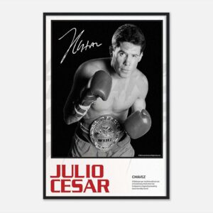 Julio Cesar Chavez boxing poster in vibrant colors