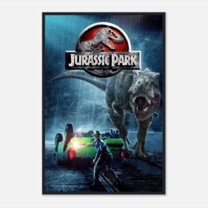 Jurassic Park movie poster in full color and detail.