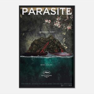 Vintage 'Parasite' movie poster wall art.